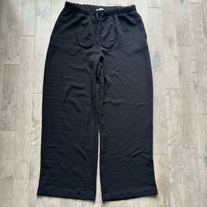 Autres Filles Wide-Leg Drawstring Trousers - Black Large